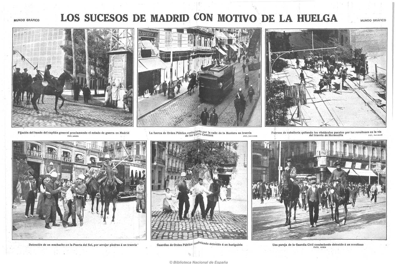 The events in Madrid surrounding the strike, 1917
The photos, published in the newspaper Mundo...